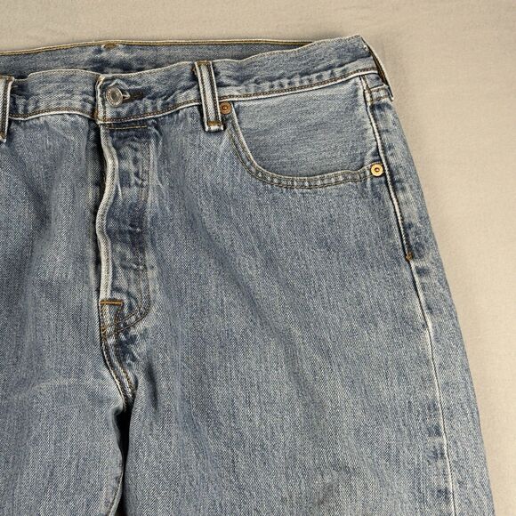 Levi's 501xx Jeans Mens 36x29 Straight Leg Button Fly Blue Denim Light Wash - Picture 7 of 16